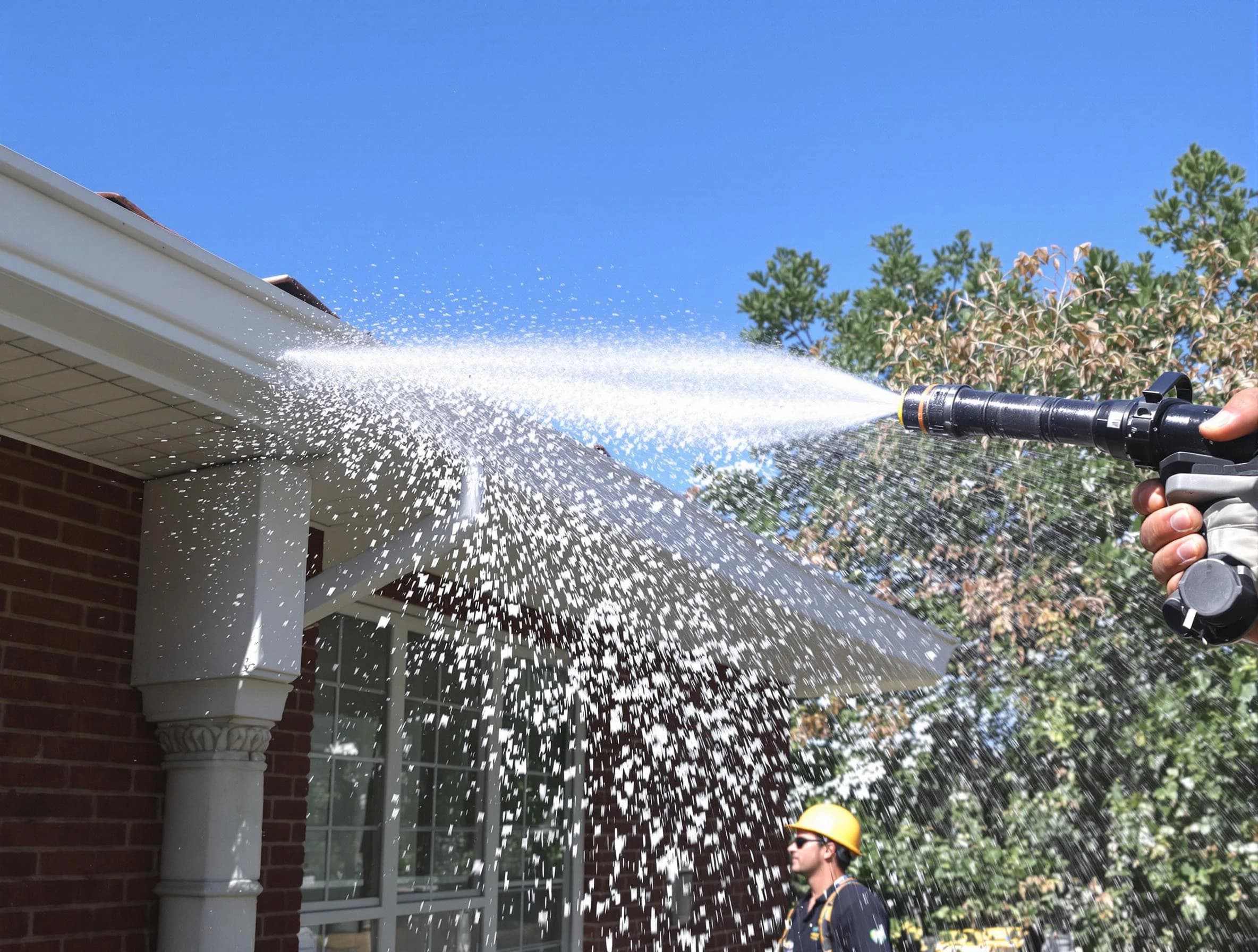 Cleared downspout by Avon Roofing Company ensuring unrestricted flow in Avon, OH