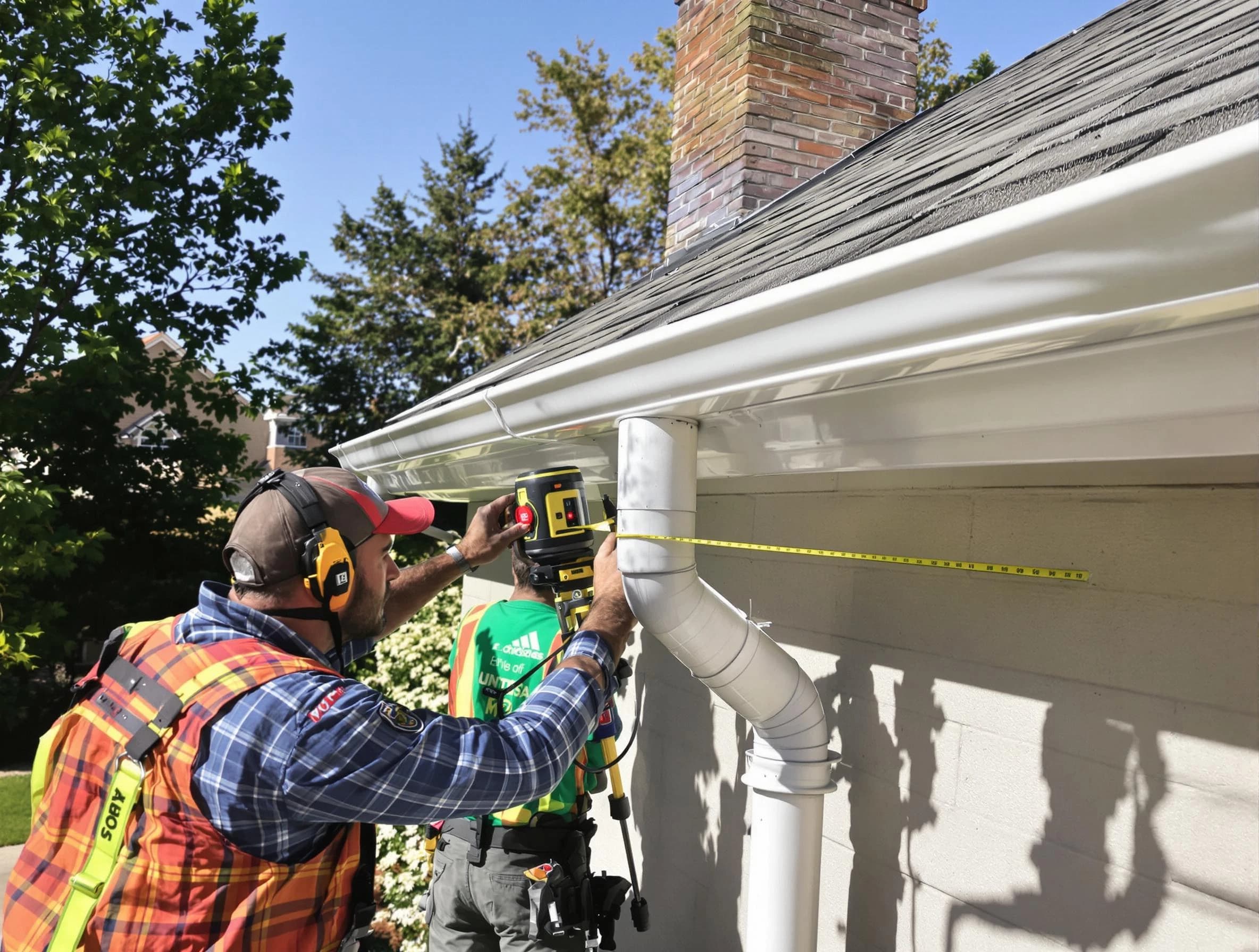 Avon Roofing Company installing downspouts at a property in Avon, OH