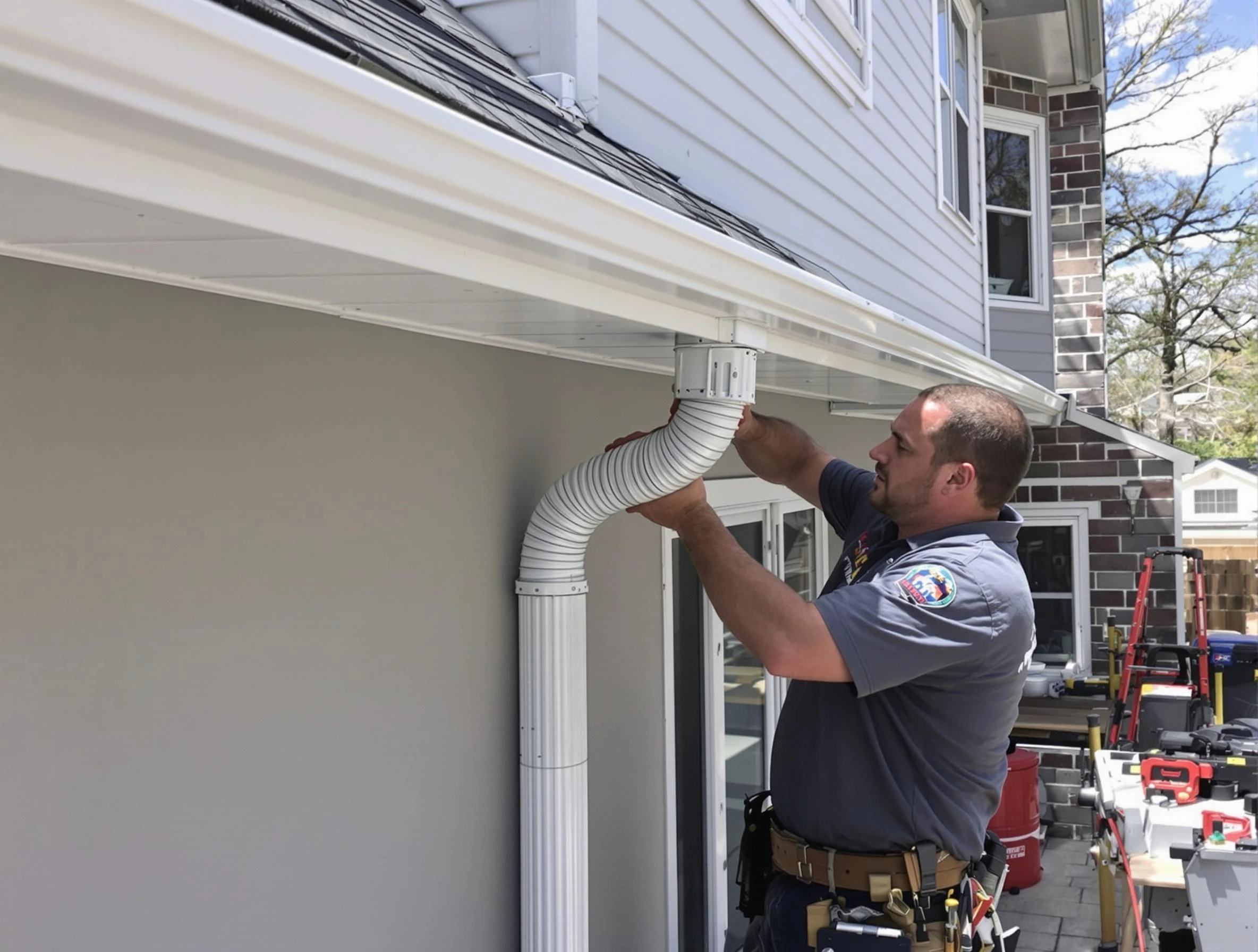 Downspouts installed by Avon Roofing Company to guide water away in Avon, OH