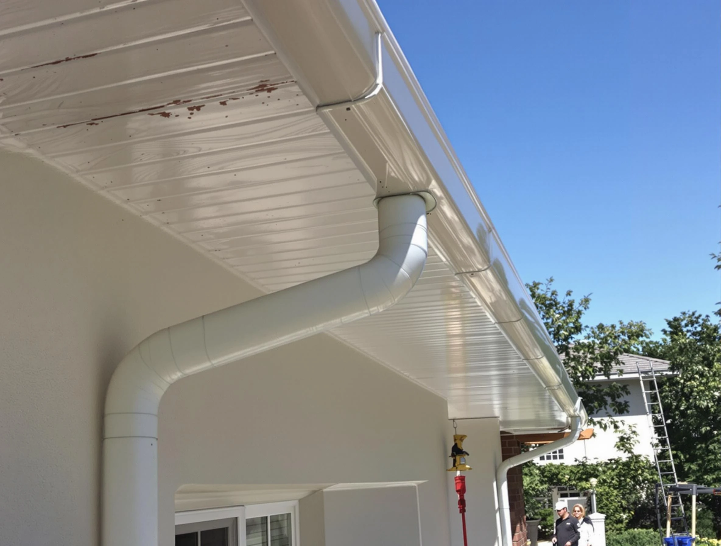 On-site seamless gutter fabrication by Avon Roofing Company in Avon, OH